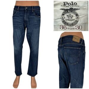Polo Ralph Lauren Mens 36 X 30 Jeans Varick Slim Straight Denim Cotton Blend EUC